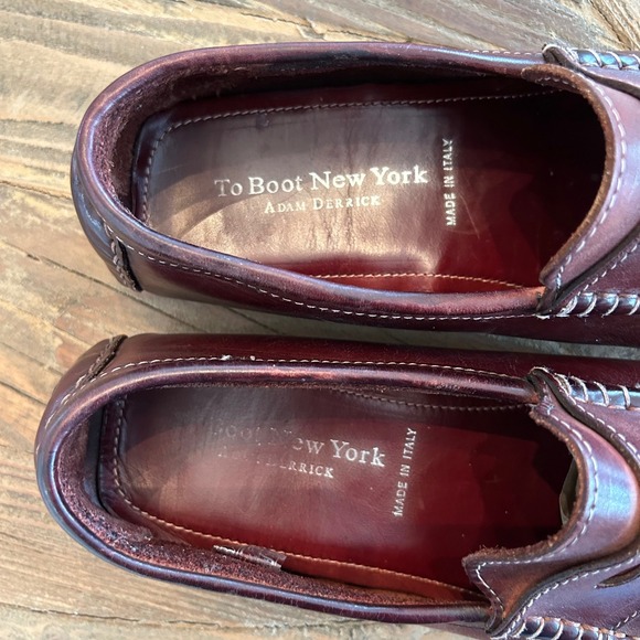 To Boot New York Adam Derrick Mens Brown Leather Driving Moccasins Loafers Shoes - Picture 5 of 12